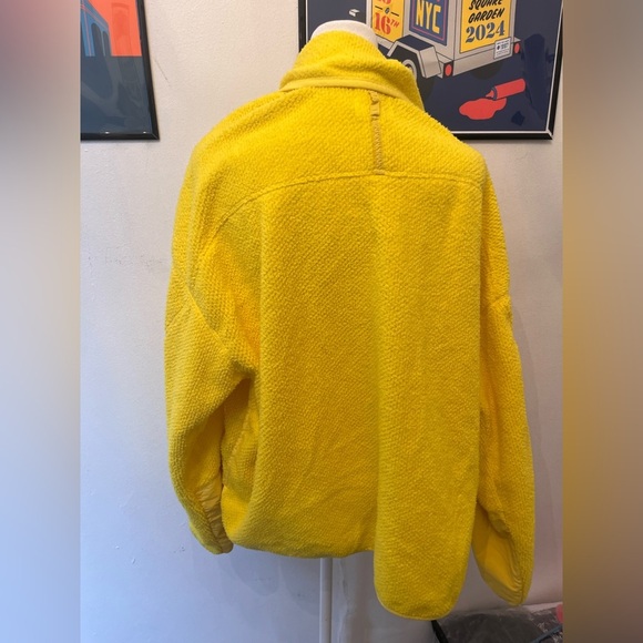 Free People Movement Fleece Zip Up Jacket Neon Yellow Medium - Picture 3 of 4